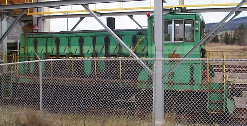 Potcan Potash's locomotive, Penobsquis. Photo by Tim Dryden.