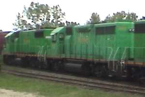 NB Southern Eastbound Freight leaving McAdam, 2007/09/01